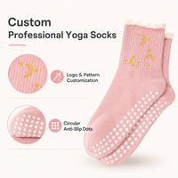Chaussettes de yoga élégantes à volants, antidérapantes, respirantes en nylon - Chaussettes de compression haute performance à imprimé pailleté CLASSE 1 pour femmes
