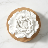 Diffuseur d'huiles essentielles en porcelaine fait main sur base en bois, parfum d'ambiance pour la maison, diffuseur d'arômes en céramique, assainisseur d'air en plâtre parfumé