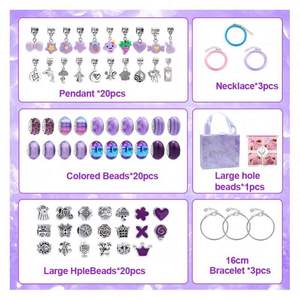 Premium DIY 66pcs Jewelry <b>Making</b> Toys <b>Kit</b> Stainless Steel Chain Cute Colorful Beads for Kids' <b>Bracelet</b> <b>Charm</b> <b>Bracelet</b> Crafting - Product Image 5