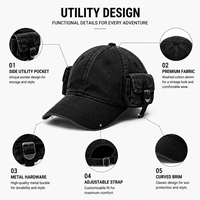 Casquette de baseball multi-poches de style cyberpunk, streetwear Harajuku, darkwear, équipement tactique, de qualité supérieure
