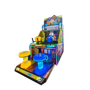New Indoor Children's Double Water Shooting Machine Seat with Wooden <b>Box</b> Acrylic Coin-operated Entertainment Ages 3+ - Product Image 1