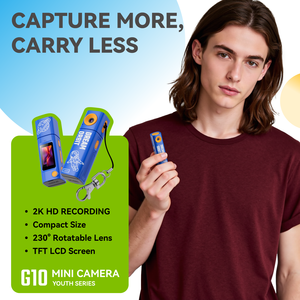 Retro Mini Thumb Digital <strong>Camera</strong> for Kids-Portable <strong>Camera</strong> with 2MP 1080p Video 130 Wide Angle TF Card Slot Birthday Gift - Product Image 6