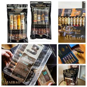 Pochette en plastique pour tabac en mylar à fermeture éclair enveloppes de feuilles emballage de cigares hydratant sac scellé avec couche d'hygromètre - Product Image 2