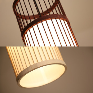 Bamboo Woven Pendant <b>Lamp</b> Round Led Light Home Decor Zen Style Tea Room Lighting Fixture Single Head Chandelier - Product Image 4