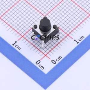 YTS1R0011DBT00 Tactile Switch Through hole Component (THT),6x6mm Switch Single Pole Single Throw Round Button 1.6N Through Hole - Product Image 1