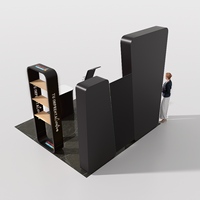 Support de toile de fond pop-up avec bannière en tissu sublimé, portable pour salons professionnels et conférences de lancement publicitaires