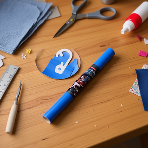 Rotolo di similpelle blu Ilan 50x70cm per artigianato e decorazione - Product Image 2