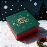 Boîtes cadeaux en carton de fête de Noël rouge personnalisables avec couvercle et base pour la vente en gros et au détail