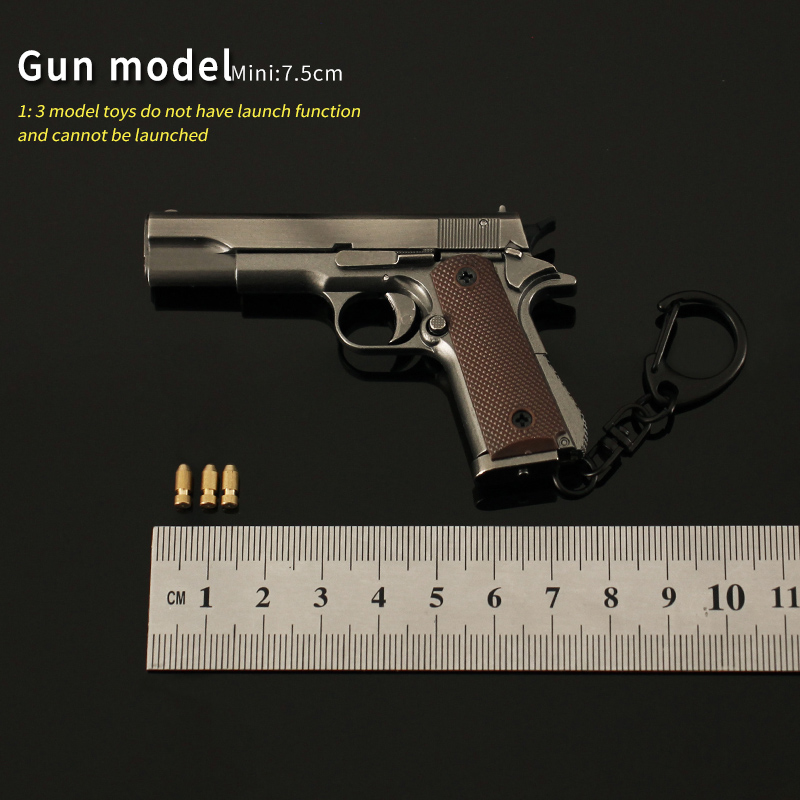 unmarked 1:3 colt 1911 grey with 5 bullets (shell ejection)