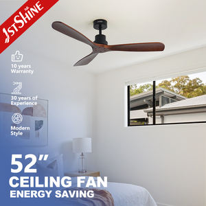 1stshine ventilateur de plafond 220V usine bois massif haut débit d'air 52 pouces ventilateur de plafond avec té<span class=keywords><strong>l</strong></span>écommande - Product Image 2