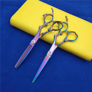 Ciseaux à cheveux professionnels à poignée dragon personnalisable, 6,0 pouces, avec vis en pierre précieuse, pour droitiers - Product Image 5