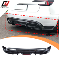 Diffuseur arrière avec LED pour Tesla Model 3 Highland 2024-2026, vente en gros d'usine, kit carrosserie ABS noir brillant aspect carbone, produit très demandé