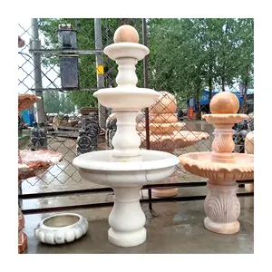 Fontaine d'eau de Lion en marbre blanc, Design Simple personnalisé, décoration de jardin de maison de parc extérieur, grande pierre blanche utilisée