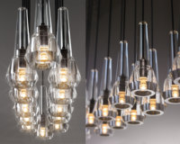 Yihao Fontenay Contemporain Linéaire En Laiton Suspension Lampe Hauteur Réglable E12 Ampoule Base 3000K 4000K pour Ovale Pendentif Lustre