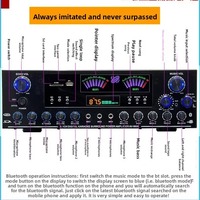 Récepteur audio domestique Amplificateur domestique 5.1CH 500W*2+200W Surround+300W Subwoofer Métal durable Son HiFi Entrées USB/AUX Indépendantes