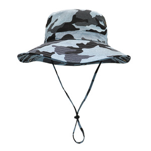 Camouflage tactique à large bord Protection solaire Casquette <span class=keywords><strong>de</strong></span> pêcheur Camo Bucket Hat Summer Style for Fishing Jungle Adventures - Product Image 2