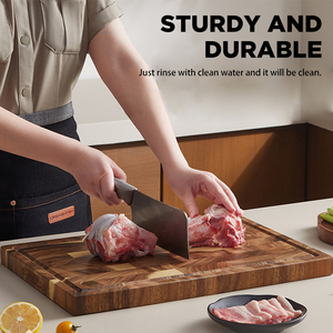 Ensemble de planches à découper en bois pour cuisine personnalisées - Acacia à grain bouté pour la viande et les légumes Planche à découper de <span class=keywords><strong>boucher</strong></span> pour une utilisation en cuisine - Product Image 3