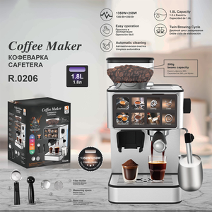 Machine à expresso personnalisée de <span class=keywords><strong>1</strong></span>,8 L avec broyeur intégré, écran tactile, pression de pompe de 20 bars, machine à café pour latte et cappuccino - Product Image 1