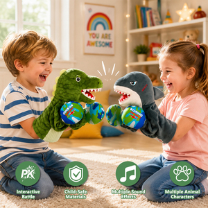 Pupazzo Interattivo Personalizzato a Forma di Dinosauro o Squalo con Effetti Sonori, Giocattolo per Bambini per Giochi di Ruolo e Battaglie - Product Image 2