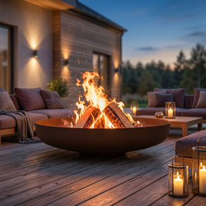 Brasero de Acero Corten Personalizado, Chimenea Grande para Jardín Exterior, para Barbacoa, <span class=keywords><strong>Camping</strong></span> <span class=keywords><strong>y</strong></span> Paisajismo - Product Image 4