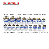 SUBORUI Juego de Herramientas Manuales OEM de 24 Piezas para Reparación de Automóviles, Juego de Llaves de Tubo de 1/2" con Destornillador y Llave Combinada