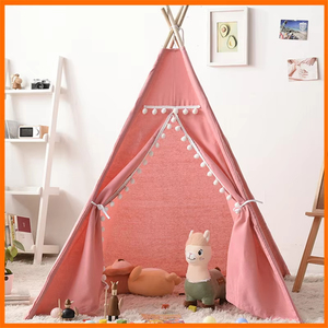 Tente de jeu pour enfants en toile de coton, antidérapante, rembourrée, pliable, grande capacité, pour l'intérieur et l'extérieur, tente <span class=keywords><strong>tipi</strong></span> indienne - Product Image 5