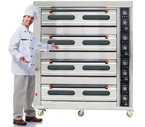 Commercial Equipment Baking Deck Oven Gas Digital Panel 3 Decks 3 Trays 6 Trays 9 Trays Bread Oven With Timer Deck Oven Machine