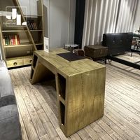 Mobilier de bureau design créatif aile d'aviateur avec cadre en aluminium table de bureau pour avion d'aviation doré