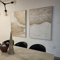 Diptyque abstrait texturé effet terreux, peinture acrylique, toile luxueuse, décoration moderne, art mural fait main