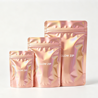 Sacs en mylar hologramme personnalisés emballage de maquillage de bijoux sacs à fermeture éclair holographique transparent en plastique