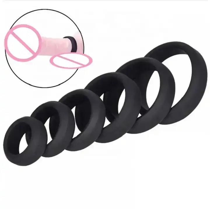 Penis Erection Enhancing Sex Toy For Man Delay Ejaculation 4 Size Cock Rings Set Big Black Penis Ring Silicone Cock Ring