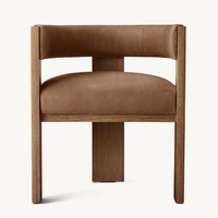 Chaises en bois de haute qualité pour la maison, meubles avec siège en cuir, fauteuil de salle à manger