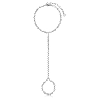 Bracelet chaîne Rolo avec pendentif icône plaqué or 18 carats Gemnel, double anneau, argent 925, bijoux fins et élégants pour femmes