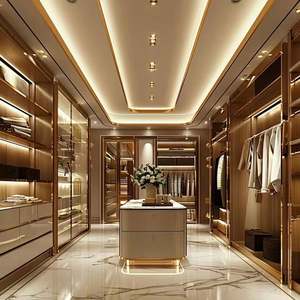 2025 nuevo armario de madera de lujo guardarropa personalizable FÁBRICA DE FABRICACIÓN DE China al por mayor - Product Image 1