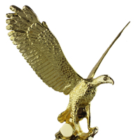 Figurines uniques en résine d'animaux (Aigle, Faucon) – Trophée personnalisé avec base en bois plaqué, 33 cm – Ornement durable, cadeau de vacances, décoration