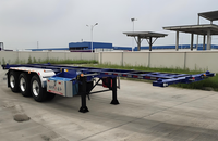 Truk Trailer Pabrik Shandong Cina 2-Axle 3-Axle 40-60 Ton Gooseneck Skeleton Container Semi-Trailer untuk Dijual