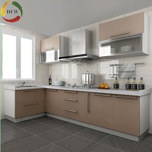 Gabinete de <span class=keywords><strong>cocina</strong></span> de melamina estilo apartamento moderno <span class=keywords><strong>encimera</strong></span> de cuarzo que incluye <span class=keywords><strong>accesorios</strong></span> de bisagra de grifo Material de mármol artificial - Product Image 6