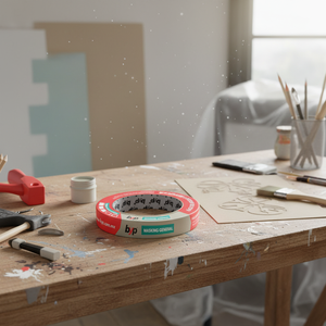 Nastro Adesivo 1/2\" x 50M Confezione da 12 di AP Herramientas Byp Cug50 Nastro di Carta Adesivo con Gomma Sensibile alla Pressione Senza Residui - Product Image 3