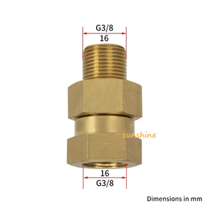 SS áp lực cao Máy giặt xoay Adapter BSP 3/8 "rửa xe Brass xoay nối xoay khớp nối G3/8 Nam + G3/8 nữ - Product Image 4