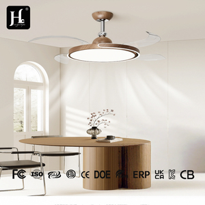 Ventilateur de plafond industriel HC 36 pouces avec lumière LED, télécommande, moteur DC, 6 vitesses, fonctionnement silencieux, CRI 85, dimmable, 30-34 dB pour salon - Product Image 2