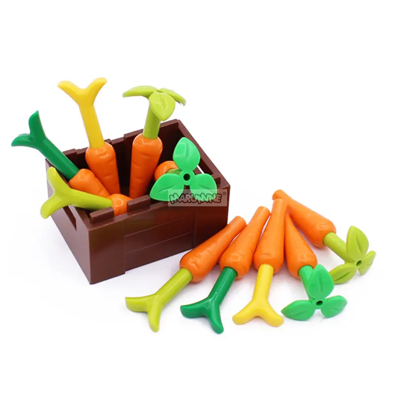Wholesaler Price Moc Building Blocks 33172 Carrot Radish Mini Food Model Vegetables Club Children Plastic Bricks Toys