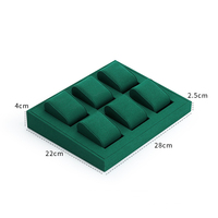 Support de présentation de montre de luxe sur mesure vert émeraude, présentoir de table en microfibre pour montres de marque, accessoires de présentation de montres, support de bracelet, en stock