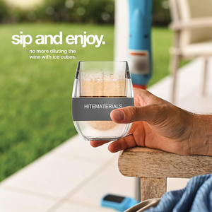Commercio all'ingrosso PETG Gel di raffreddamento vino a doppia parete <span class=keywords><strong>bicchieri</strong></span> di ghiaccio tazza di lusso tazza di <span class=keywords><strong>caffè</strong></span> e tè a doppia parete tazze di vetro con refrigerante - Product Image 5