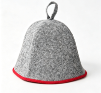 Chapeau de sauna en feutre de laine avec bordure colorée, bonnet de bain de sauna tendance, accessoire essentiel pour la salle de sauna