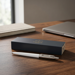 Penna a Sfera Parker Jotter Riciclata Personalizzabile con Corpo in Metallo Arancione e Larghezze di Scrittura di 0,5mm e 1,0mm, Inchiostro Nero - Product Image 2