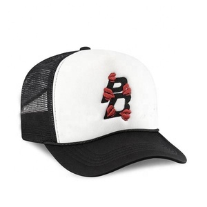 Precio de fábrica Etiquetas personalizadas Bordado Imprimir Parche Malla 5 6 Panel Malla de algodón Gorras de camionero de alta calidad - Product Image 1