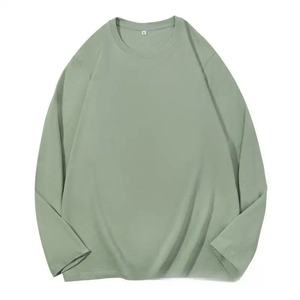 Customized New Style Sports Wear Men 100% Cotton Plus Size <b>Top</b> <b>Long</b> <b>Sleeves</b> Fabric T-shirt Pure Color T-shirt - Product Image 6