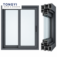 Fournisseur de fenêtres coulissantes en aluminium, taille personnalisée, résistantes aux intempéries, triple vitrage, verre Low-E, système de drainage de l'eau pour maison