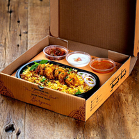 Boîte à Biryani Personnalisable de Luxe en Papier Kraft Jetable – Contenants Écologiques pour Repas Chinois et Riz – Boîte Pliante pour Commandes de Nasi
