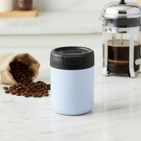 Tasses réutilisables à double paroi design Tasse à café isolée étanche en acier inoxydable 350ML avec couvercle rabattable